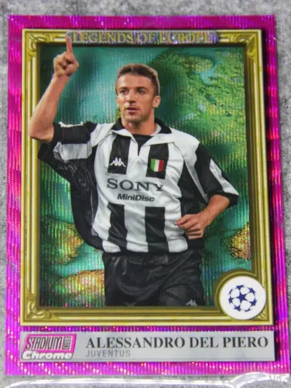 2022-23 Alessanro Del Piero #LE-ADP Topps Stadium Club Chrome UEFA Champions League Pink Wave SN#106 - front