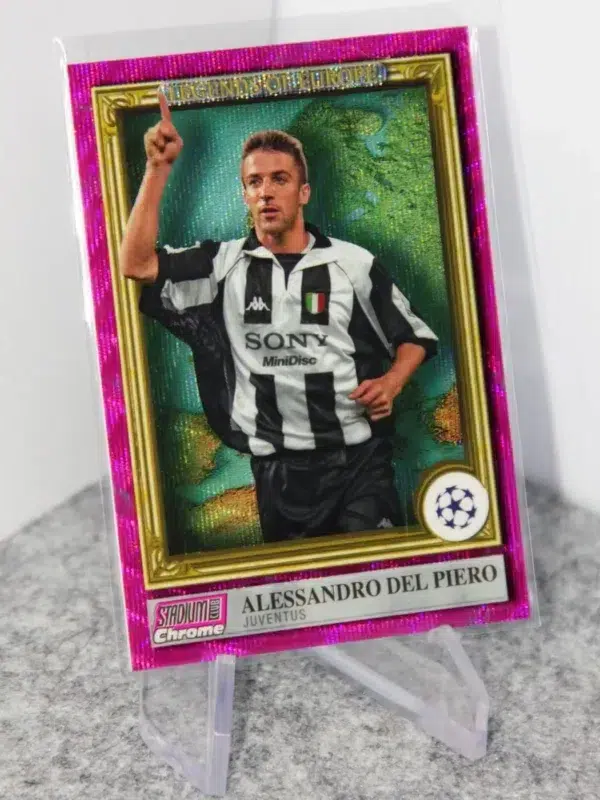 2022-23 Alessanro Del Piero #LE-ADP Topps Stadium Club Chrome UEFA Champions League Pink Wave SN#106 - stand