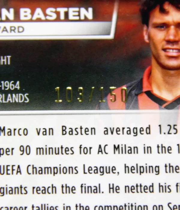 2022-23 Marco van Basten #64 Topps Stadium Club Chrome UEFA Champions League Pink Wave SN#103 - detail