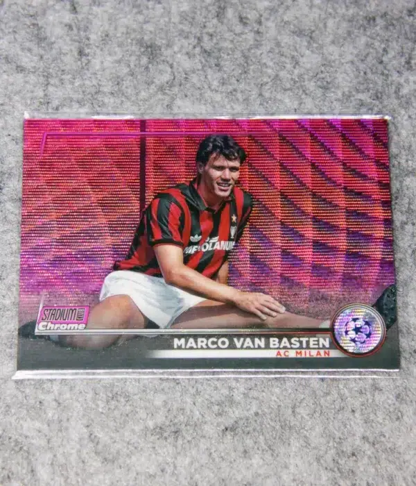 2022-23 Marco van Basten #64 Topps Stadium Club Chrome UEFA Champions League Pink Wave SN#103 - front