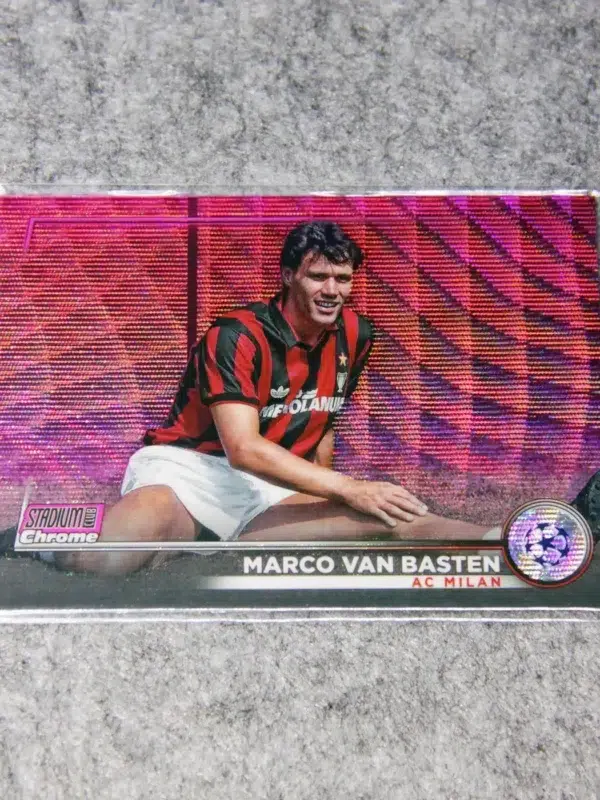 2022-23 Marco van Basten #64 Topps Stadium Club Chrome UEFA Champions League Pink Wave SN#103 - front
