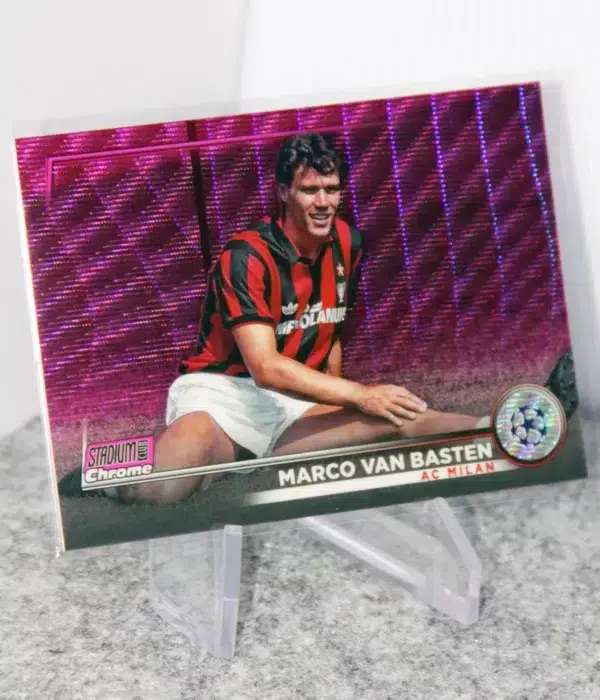 2022-23 Marco van Basten #64 Topps Stadium Club Chrome UEFA Champions League Pink Wave SN#103 - stand