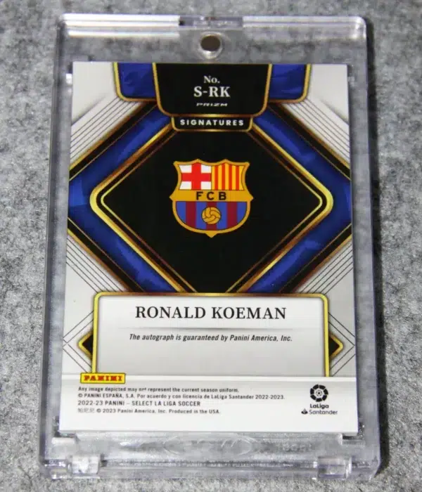 2022-23 Ronald Koeman #S-RK Panini Select LaLiga Signatures Silver Prizm - back