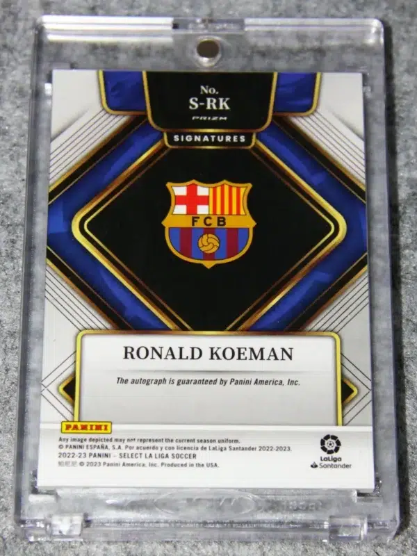 2022-23 Ronald Koeman #S-RK Panini Select LaLiga Signatures Silver Prizm - back