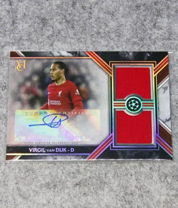 2022-23 Virgil van Dijk #SPSD-VD Topps Museum Collection UEFA Champions League Dual Relic Autograph SN#132 - front