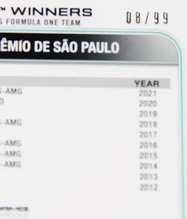 2022 Lewis Hamilton #169 Topps F1 GP Winner Brazil Blue Refractor SN#8 - detail