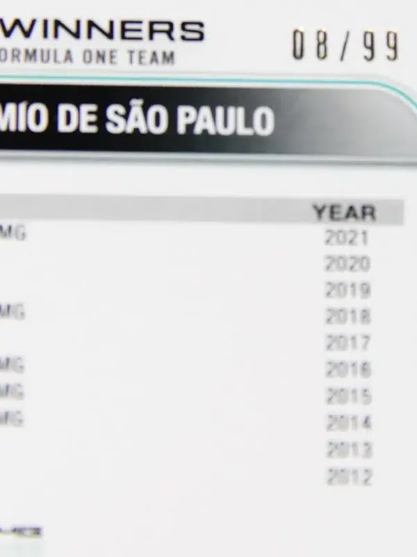 2022 Lewis Hamilton #169 Topps F1 GP Winner Brazil Blue Refractor SN#8 - detail
