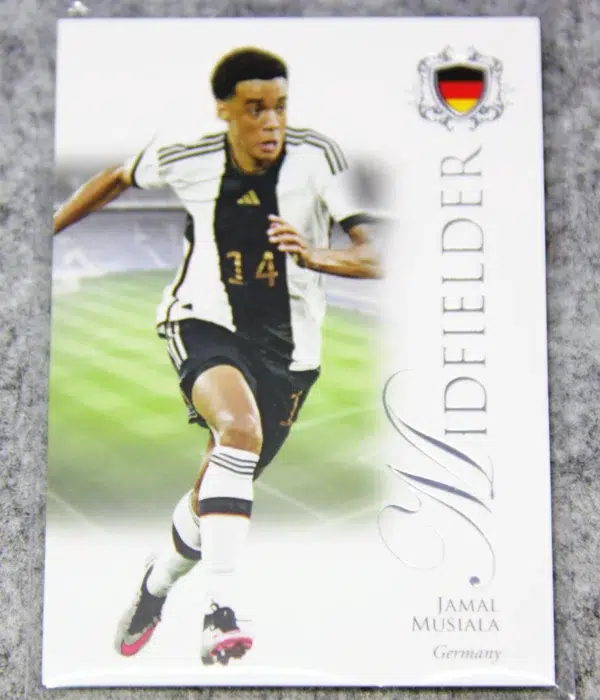 2023 Jamal Musiala #049 Futera Unique Football Midfielder Silver SN#8 - front