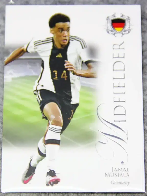 2023 Jamal Musiala #049 Futera Unique Football Midfielder Silver SN#8 - front