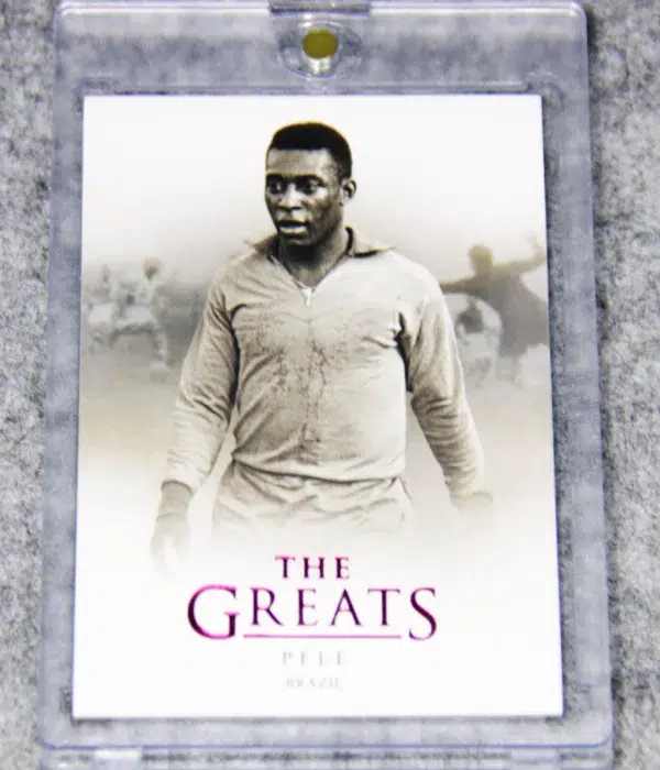 2023 Pele #112 Futera Unique World Football The Greats Ruby SN#01 - front