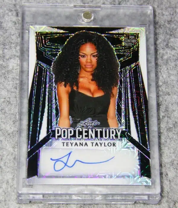 2023 Teyana Taylor #BA-TT1 Leaf Pop Century 1st Pop Century Auto Black SN#3 - front