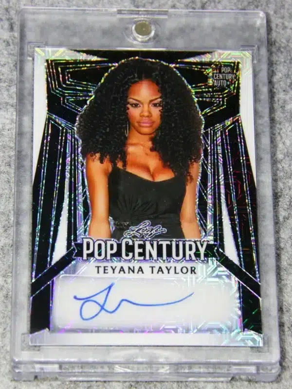 2023 Teyana Taylor #BA-TT1 Leaf Pop Century 1st Pop Century Auto Black SN#3 - front