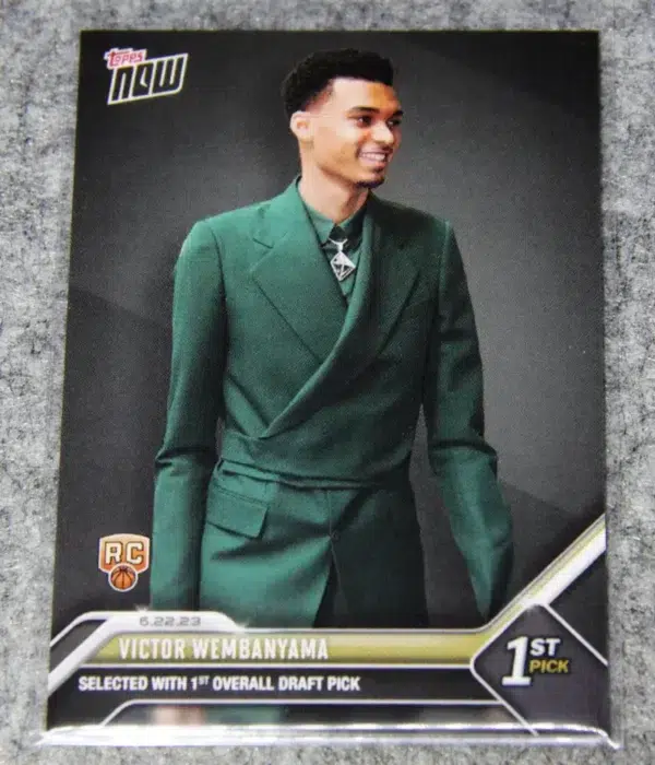 2023 Victor Wembanyama #D1 Topps Now NBA Draft 1st Pick San Antonio Spurs RC - front