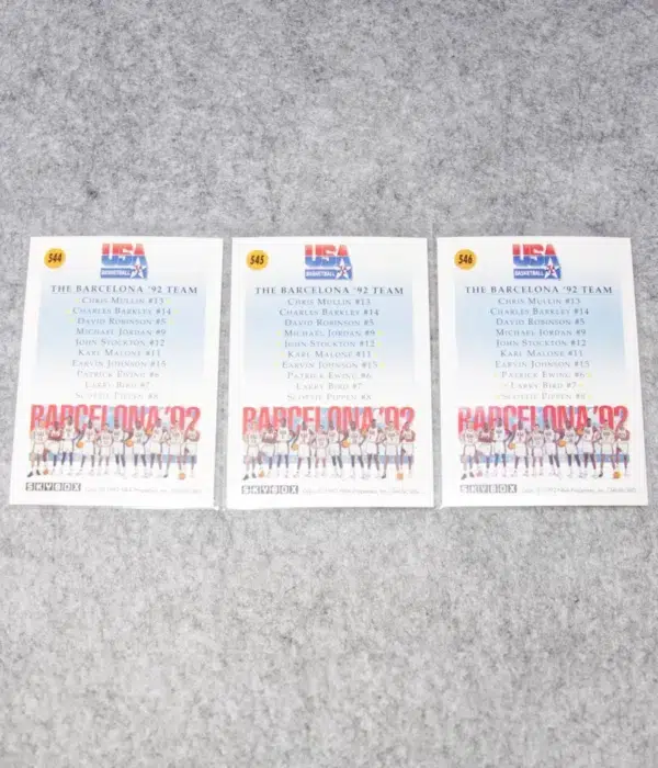 1992 Dream Team #544 #545 #546 Skybox USA Basketball The Barcelona '92 Olympic Team - back