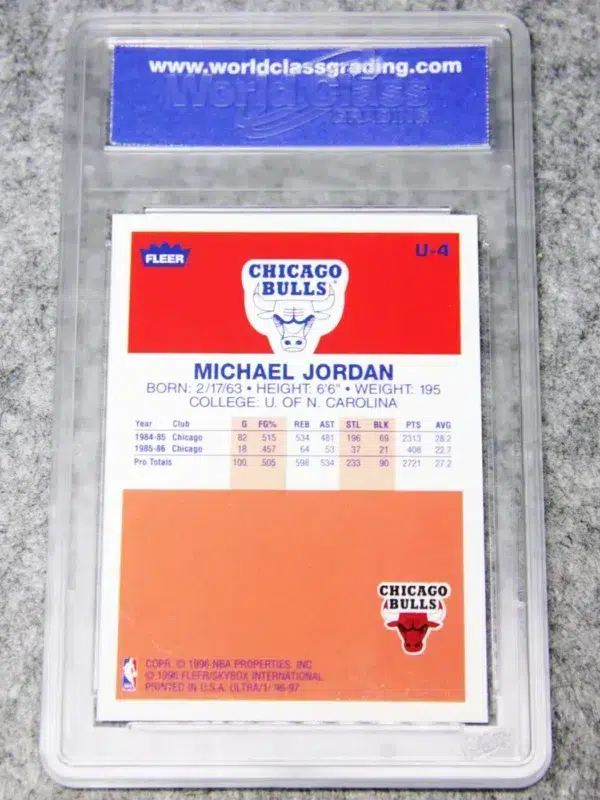 1996 Michael Jordan #U-4 Fleer Ultra Decade of Excellence WCG 10 GEM MT - back