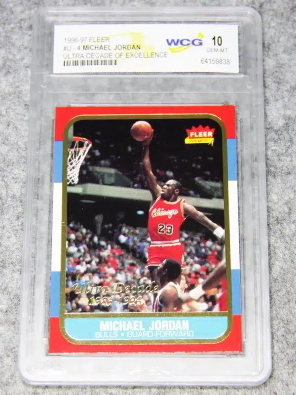 1996 Michael Jordan #U-4 Fleer Ultra Decade of Excellence WCG 10 GEM MT - front