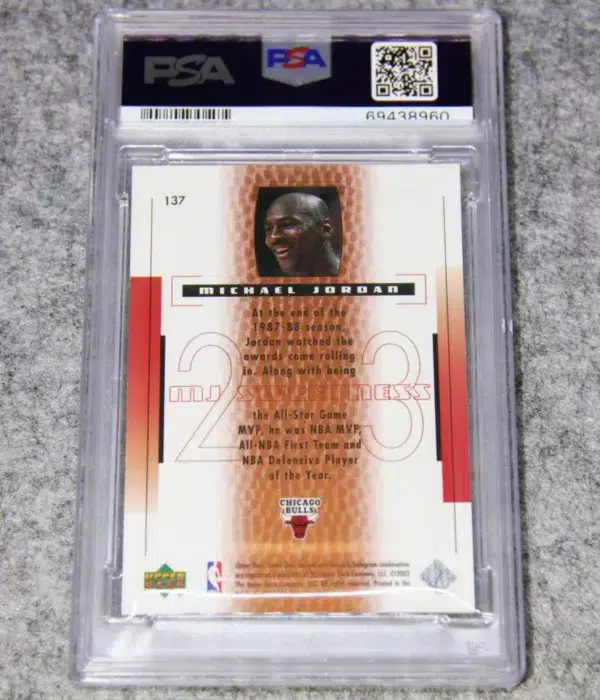 2003 Michael Jordan #137 Upper Deck Sweet Shot SN#452 PSA 9 MINT - back