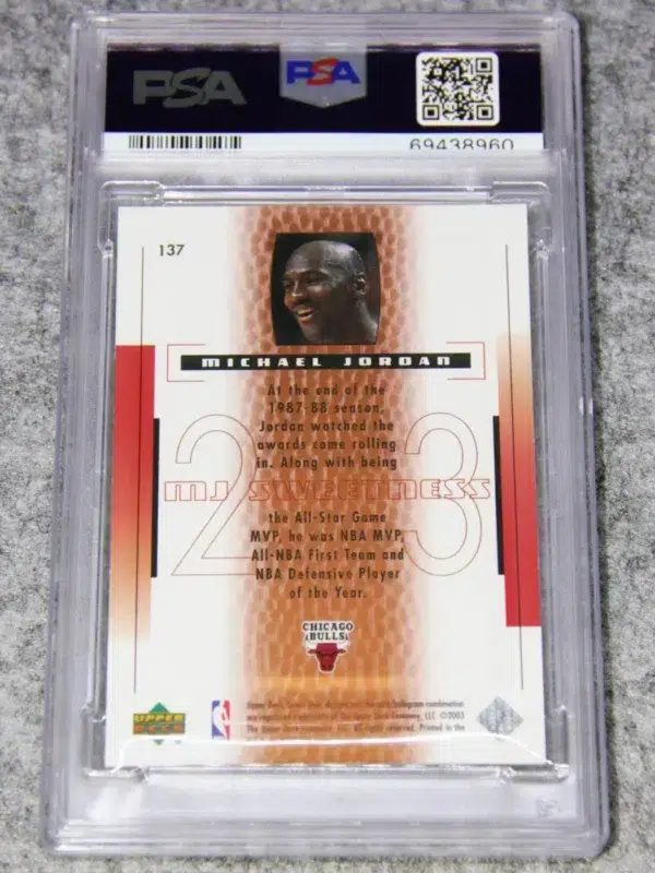 2003 Michael Jordan #137 Upper Deck Sweet Shot SN#452 PSA 9 MINT - back