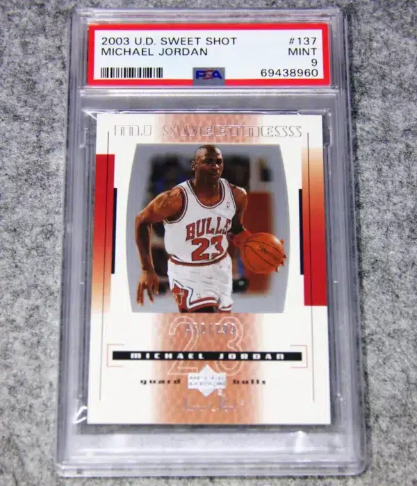 2003 Michael Jordan #137 Upper Deck Sweet Shot SN#452 PSA 9 MINT - front