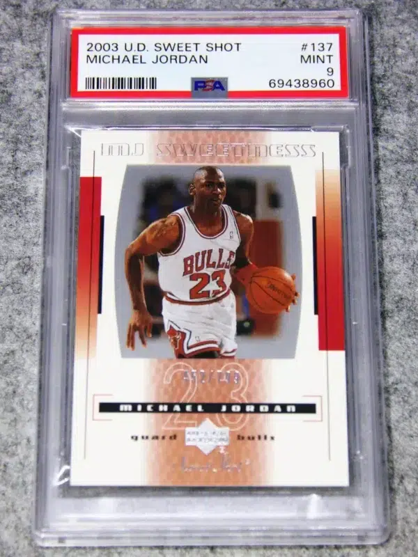 2003 Michael Jordan #137 Upper Deck Sweet Shot SN#452 PSA 9 MINT - front
