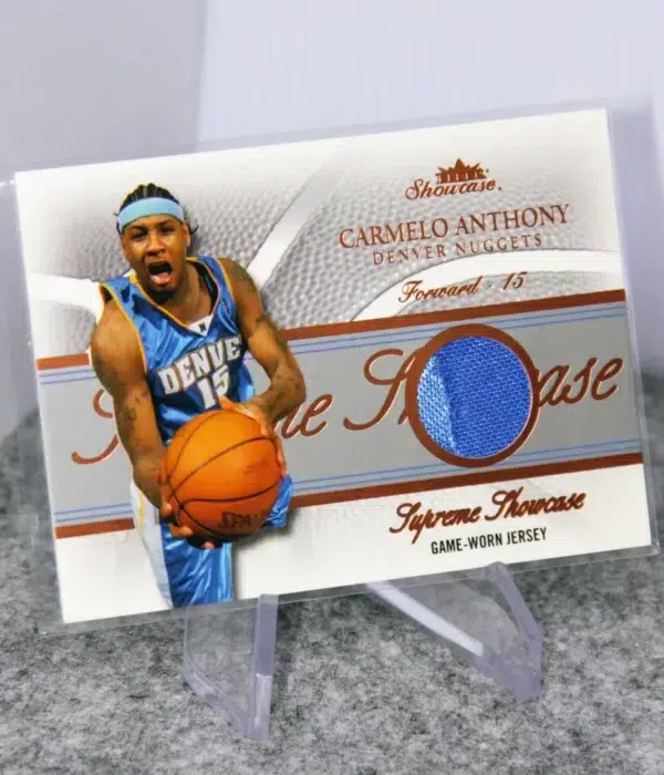 2004-05 Carmelo Anthony #SS-CA Fleer Supreme Showcase Game-Worn Jersey SN#49 - stand