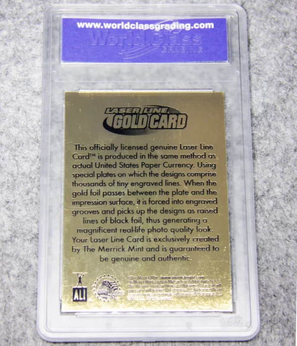 2009 Muhammad Ali #MA-09 Merrick Mint Laser Line Gold Card The Greatest of All Time WCG 10 GEM-MT - back
