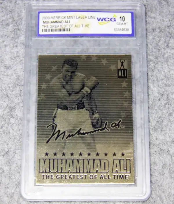 2009 Muhammad Ali #MA-09 Merrick Mint Laser Line Gold Card The Greatest of All Time WCG 10 GEM-MT - front