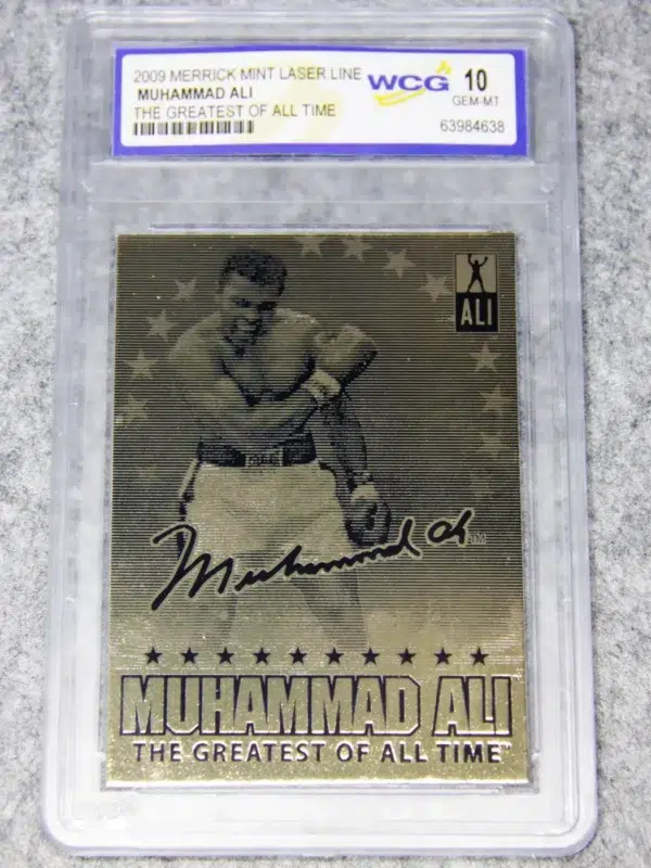 2009 Muhammad Ali #MA-09 Merrick Mint Laser Line Gold Card The Greatest of All Time WCG 10 GEM-MT - front