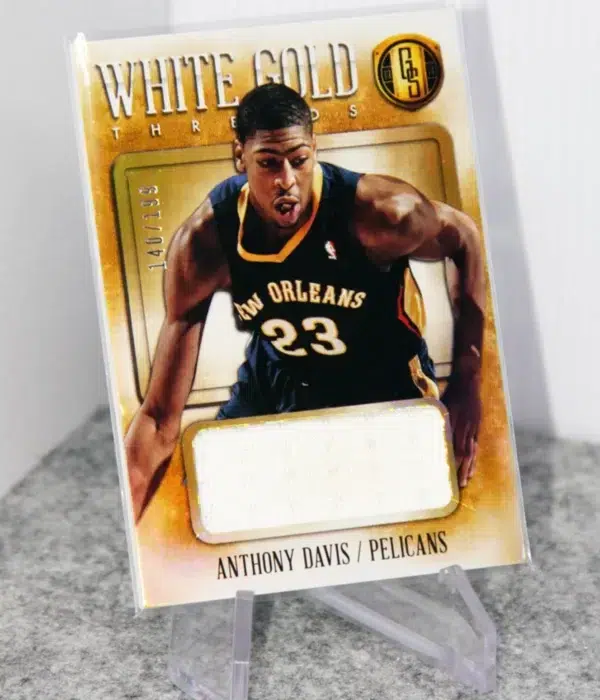 2013-14 Anthony Davis #53 Panini White Gold Threads Patch SN#140 - stand