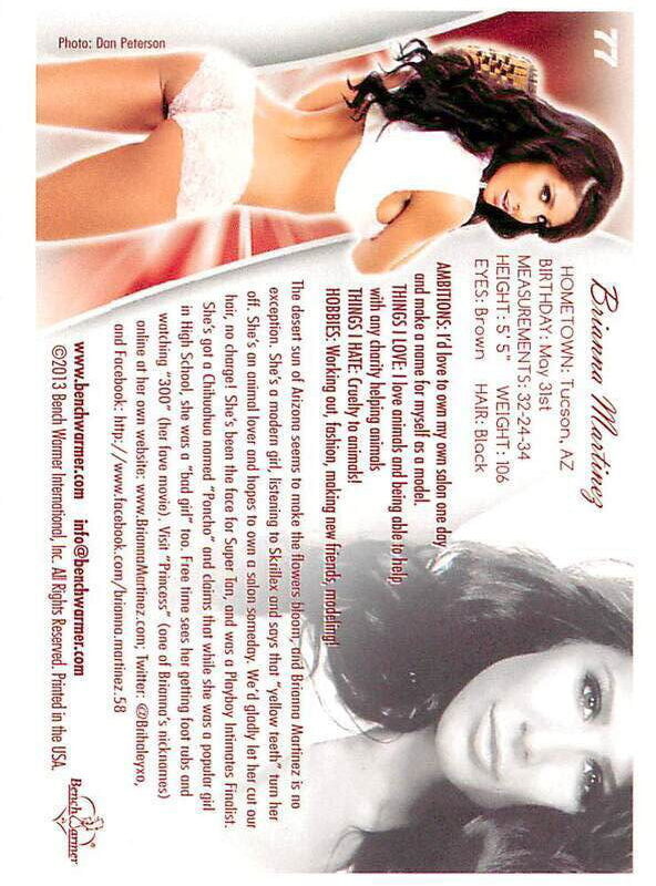 2013 Brianna Martinez #77 Bench Warmer BubbleGum Rookie - back