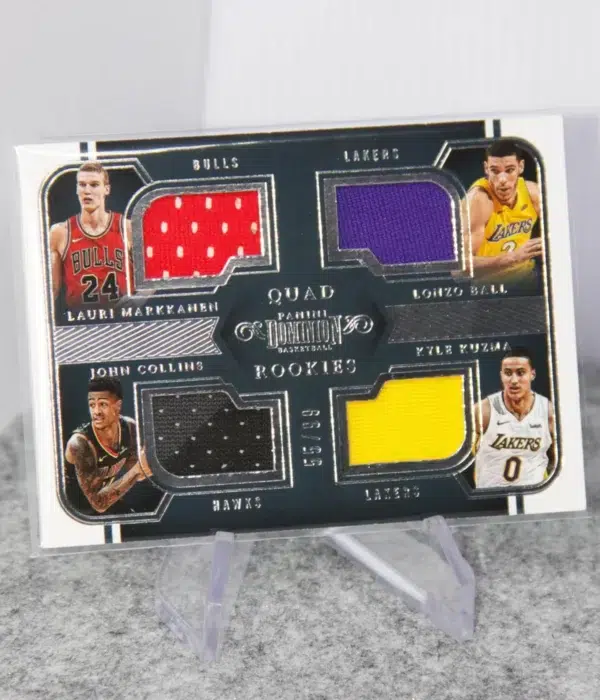 2017-18 Lauri Markkanen, Lonzo Ball, John Collins & Kyle Kuzma #37 Panini Dominion Quad Relic Rookies SN#55 -stand