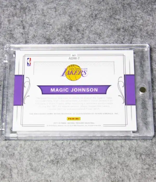 2017-18 Magic Johnson #ADM-7 Panini National Treasures All-Decade 1980s Materials SN#25 - back