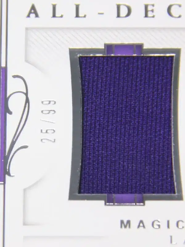 2017-18 Magic Johnson #ADM-7 Panini National Treasures All-Decade 1980s Materials SN#25 - detail