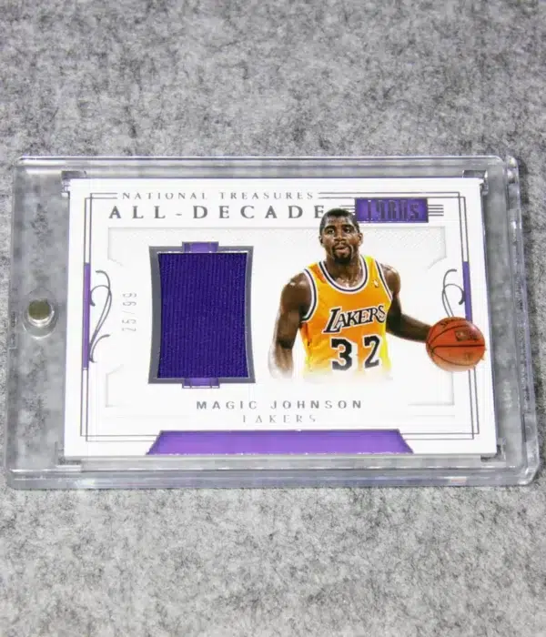 2017-18 Magic Johnson #ADM-7 Panini National Treasures All-Decade 1980s Materials SN#25 - front