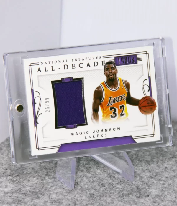 2017-18 Magic Johnson #ADM-7 Panini National Treasures All-Decade 1980s Materials SN#25 - stand