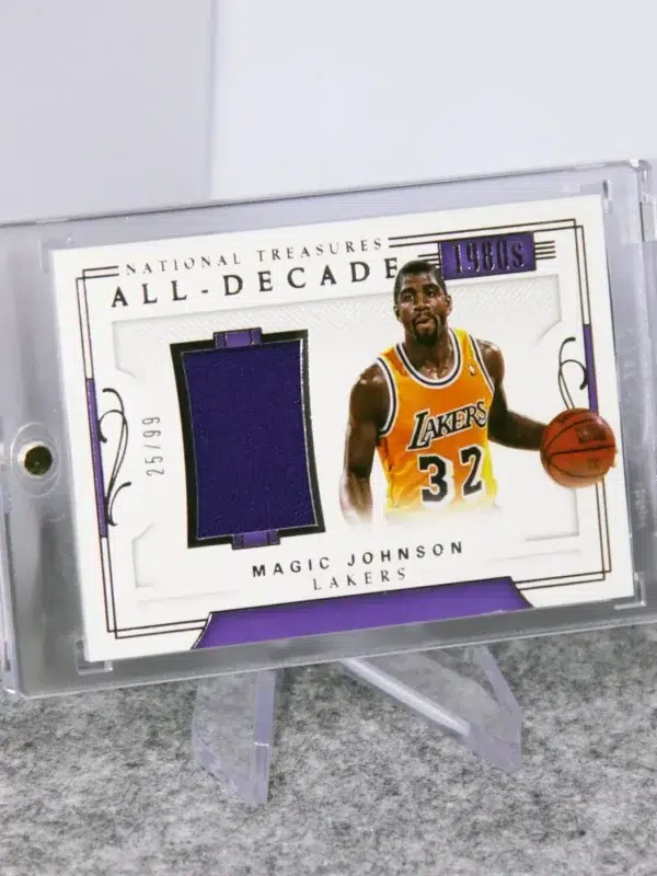 2017-18 Magic Johnson #ADM-7 Panini National Treasures All-Decade 1980s Materials SN#25 - stand