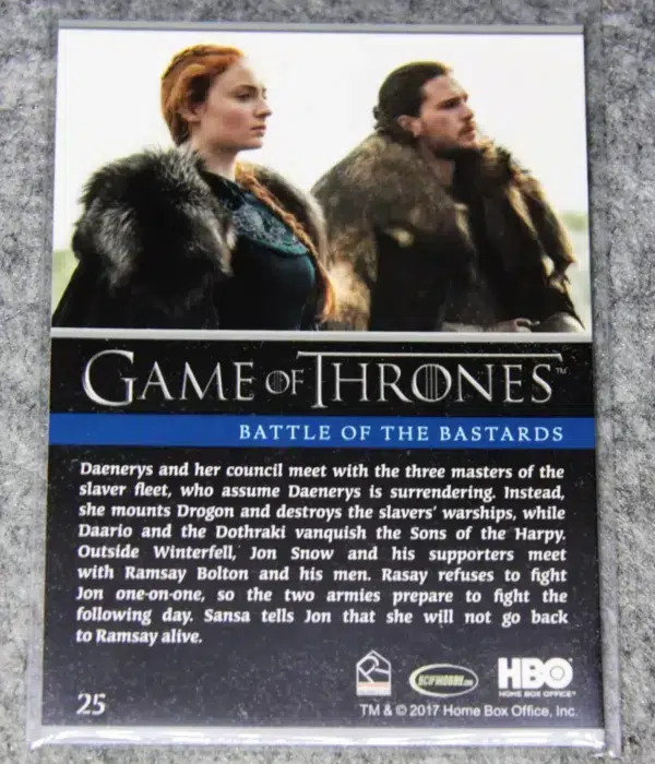 2017 Battle of the Bastards #25 HBO Game of Thrones S6E9 - back