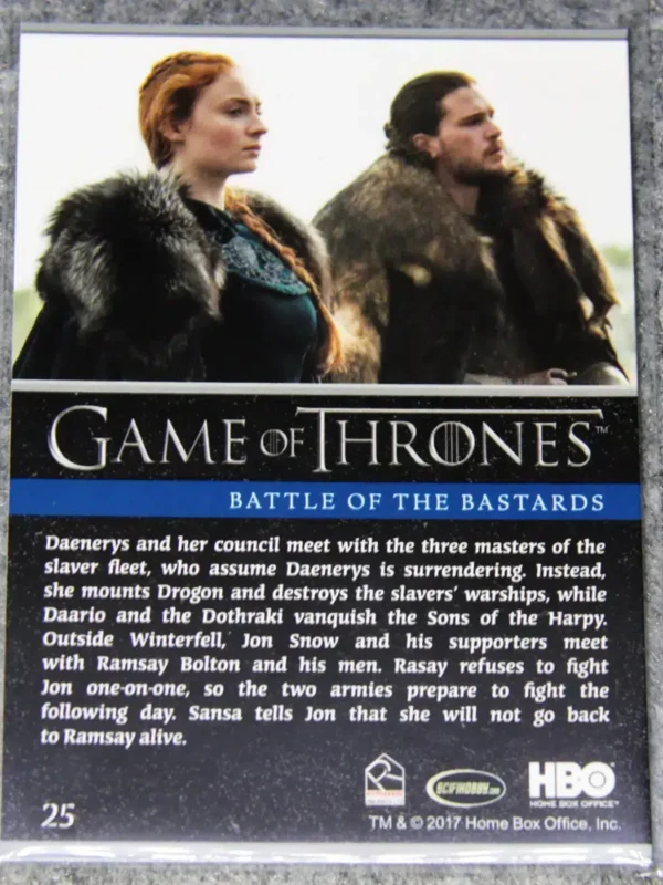 2017 Battle of the Bastards #25 HBO Game of Thrones S6E9 - back