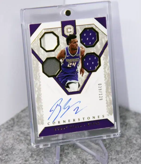 2018-19 Buddy Hield #CS-BHD Panini Cornerstones Quad Jersey Autographs SN#39 - stand