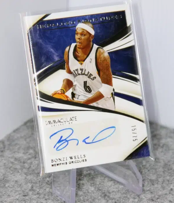 2019-20 Bonzi Wells #HS-BWL Panini Immaculate Heralded Signatures SN#15 - stand