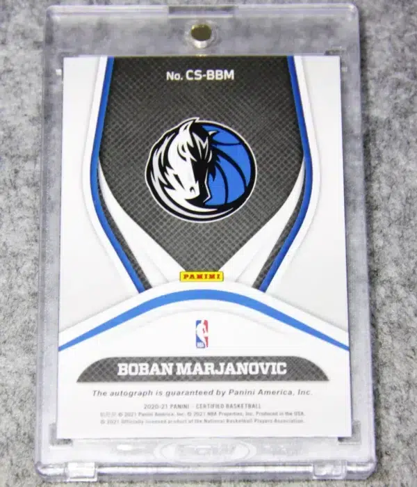 2020-21 Boban Marjanovic #CS-BBM Panini Certified Signatures Pink Camo Autograph SN#13 - back