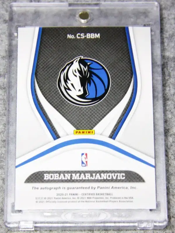 2020-21 Boban Marjanovic #CS-BBM Panini Certified Signatures Pink Camo Autograph SN#13 - back