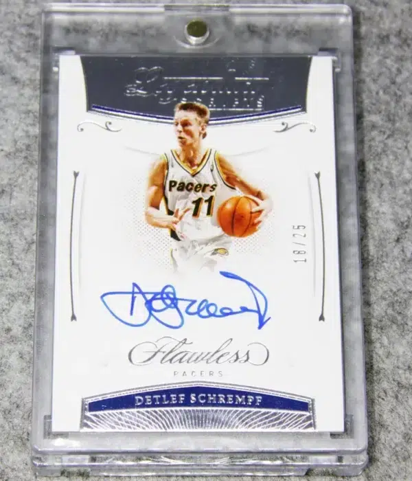 2020-21 Detlef Schrempf #LEG-SCH Panini Flawless Legendary Scripts Autograph Silver SN#18 - front