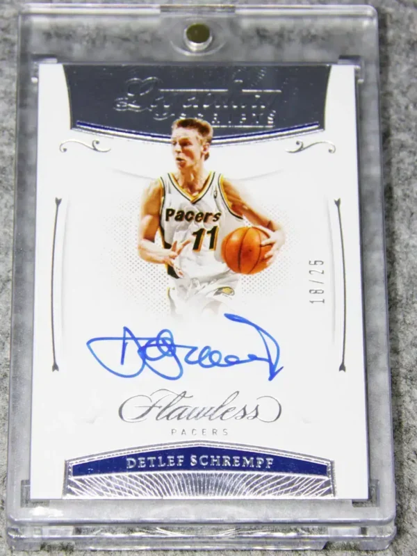 2020-21 Detlef Schrempf #LEG-SCH Panini Flawless Legendary Scripts Autograph Silver SN#18 - front