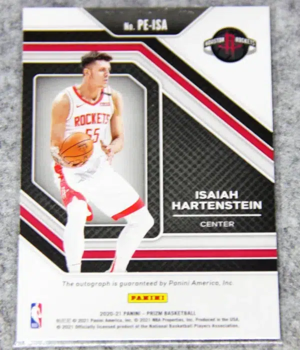 2020-21 Isaiah Hartenstein #PE-ISA Panini Prizm Penmanship Autograph - back