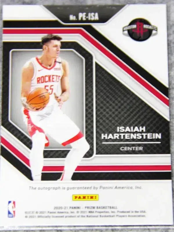 2020-21 Isaiah Hartenstein #PE-ISA Panini Prizm Penmanship Autograph - back