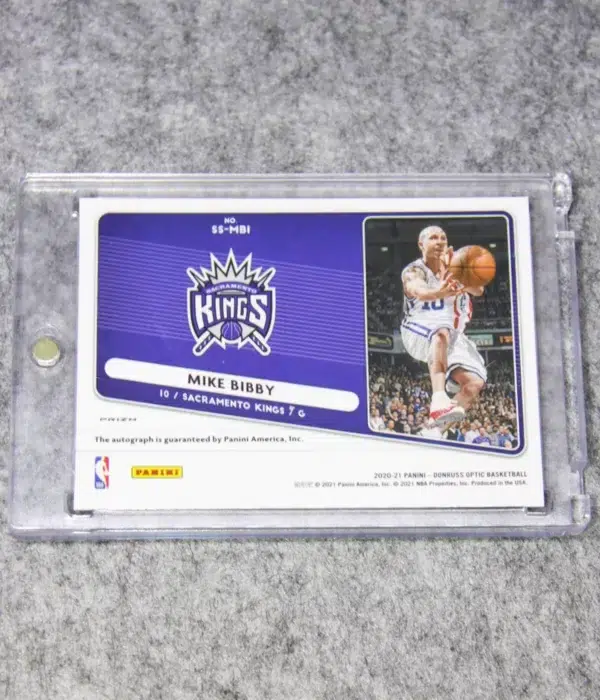 2020-21 Mike Bibby #SS-MBI Donruss Optic Signature Series Purple Prizm Autograph - back