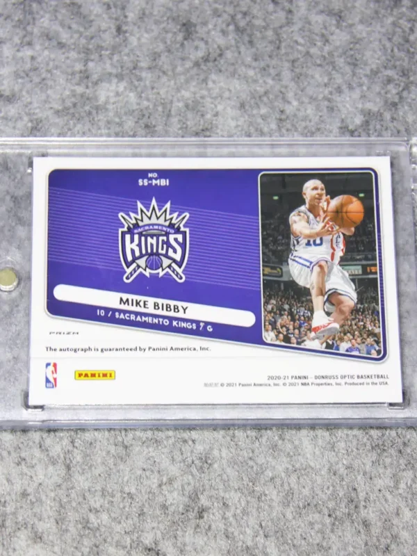 2020-21 Mike Bibby #SS-MBI Donruss Optic Signature Series Purple Prizm Autograph - back