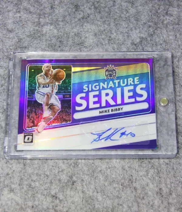 2020-21 Mike Bibby #SS-MBI Donruss Optic Signature Series Purple Prizm Autograph - front