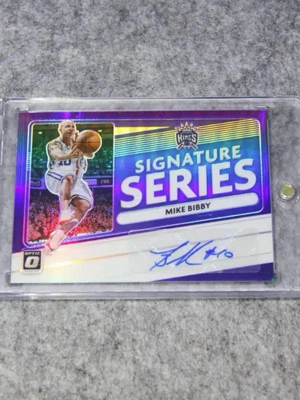 2020-21 Mike Bibby #SS-MBI Donruss Optic Signature Series Purple Prizm Autograph - front